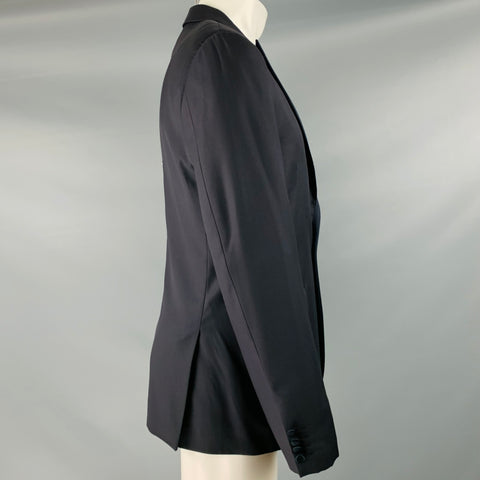 CALVIN KLEIN COLLECTION Size 38 Black Wool Peak Lapel Sport Coat
