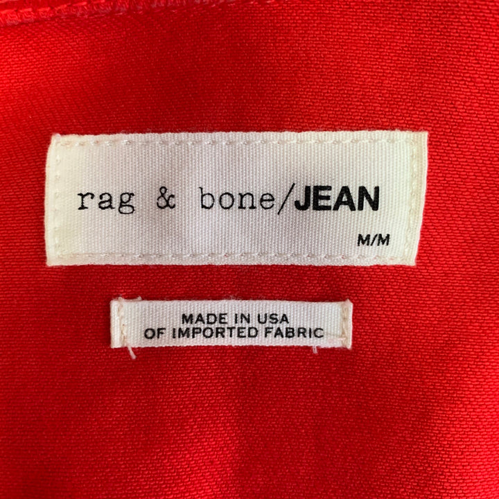 RAG & BONE Size M Red Cotton  Tencel Trucker Jacket