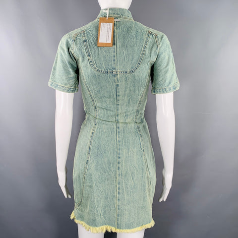 PRIVATE POLICY Size XS Blue Denim Acid Wash Mini Dress