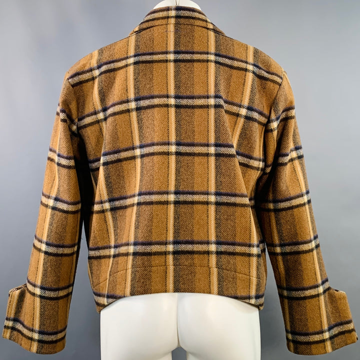 ADER ERROR Size M Brown Plaid Wool Blend One Pocket Cropped Jacket