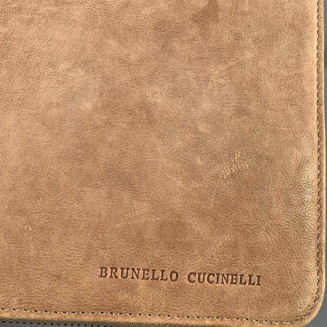 BRUNELLO CUCINELLI Taupe Leather iPad Case Leather Goods