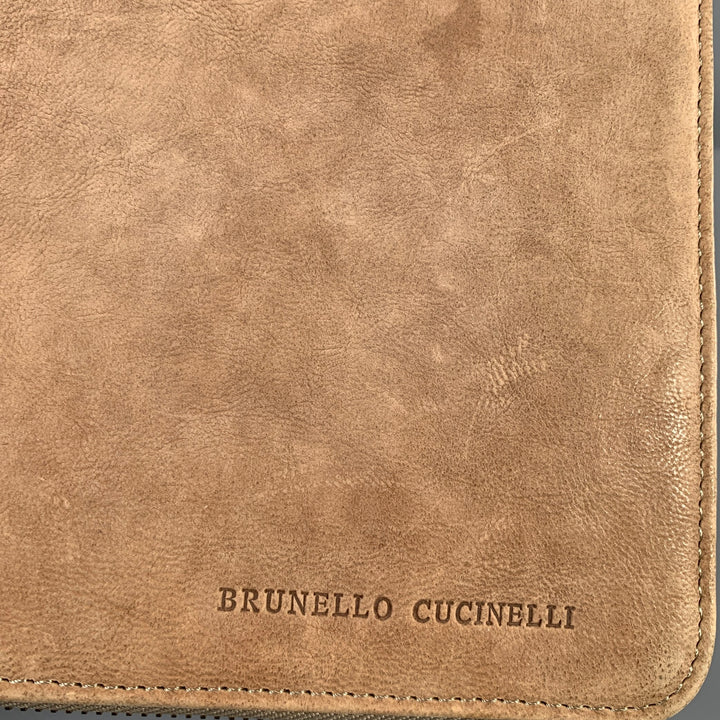BRUNELLO CUCINELLI Taupe Leather iPad Case Leather Goods