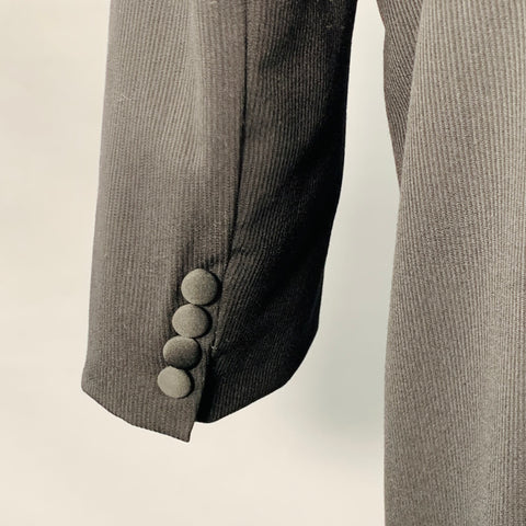 FAVOURBROOK Size 46 Black Wool Peak Lapel Morning Coat