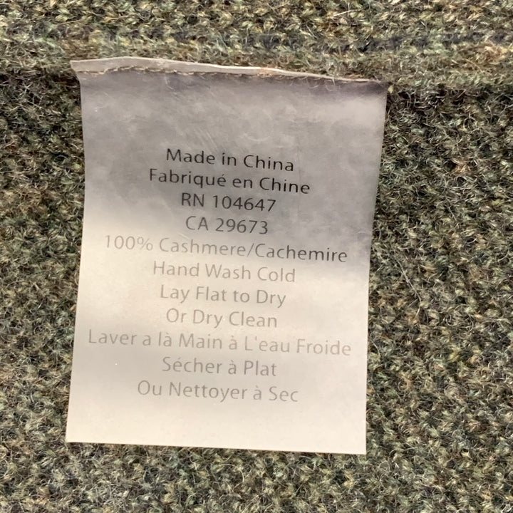 KINROSS Size XL Green Olive Cashmere Shawl Collar Open Front Cardigan