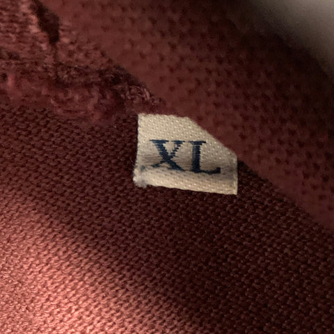 MONCLER Size M Burgundy Grey Two Toned Half Placket Polo