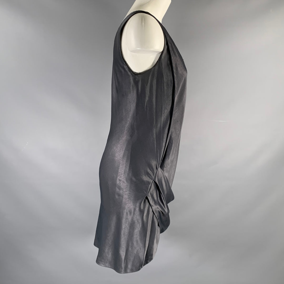 HELMUT LANG Size 2 Grey Triacetate Blend Draped Asymmetrical Dress Sui Generis Designer Consignment HELMUT LANG Size 2 Grey Triacetate Blend Draped Asymmetrical Dress Sui Generis Designer Consignment