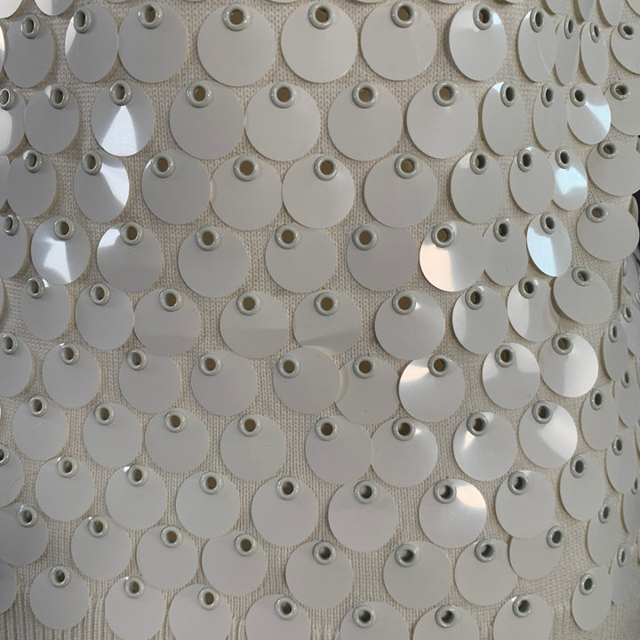 MICHAEL KORS COLLECTION Size XS White Cotton Payette Sequined Sleeveless Dress Top