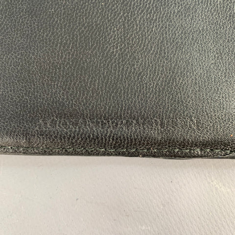 ALEXANDER MCQUEEN Black Spine Embossed Leather Cardholder Wallet