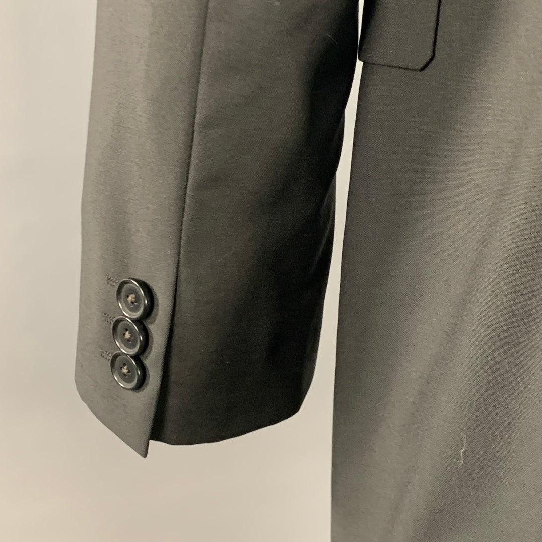 SAND Size 42 Black Wool Twill Notch Lapel Suit