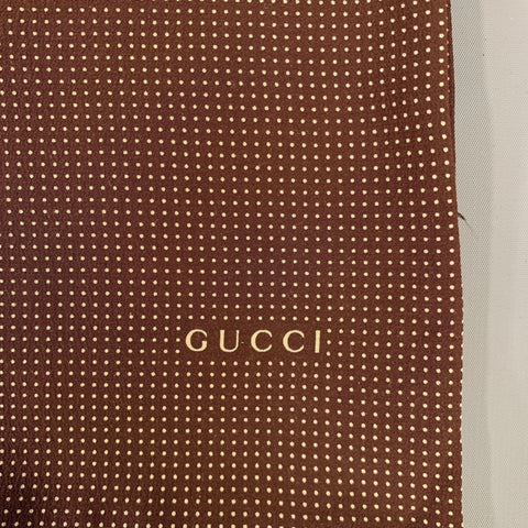 GUCCI Brown Cream Polka Scarf