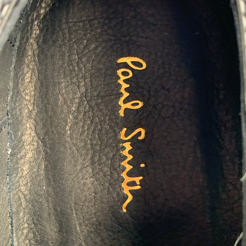 PAUL SMITH Size 9 Black Perforated Leather Wingtip Lace Up Shoes