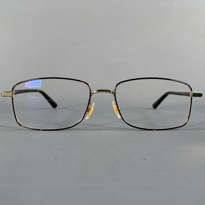 GUCCI Gold Tortoise Shell Metal Eyeglasses Frames