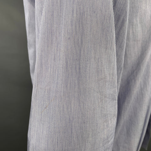 CRAIG GREEN Size L Blue White Stripe Cotton One Pocket Long Sleeve Shirt