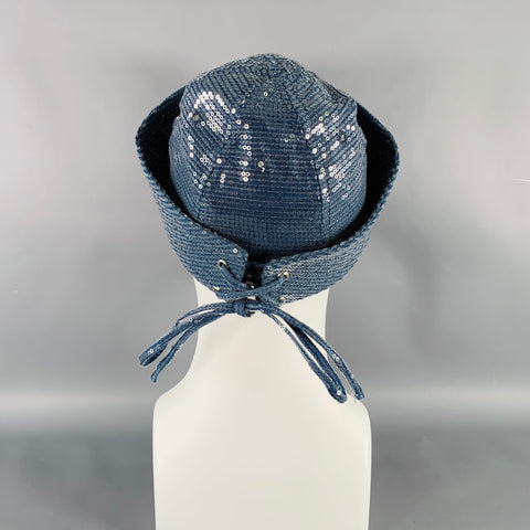 CHARLES JEFFREY LOVERBOY Size M Powder Blue Sequined Denim Sailor Hat