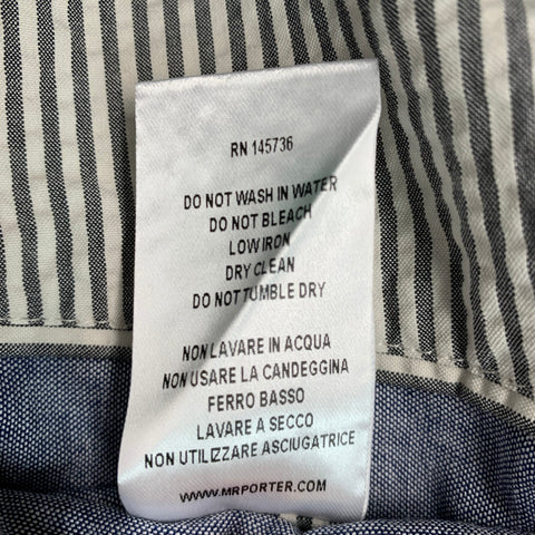 MR P. Size 42 White Grey Seersucker Cotton Single Breasted Shorts Suit