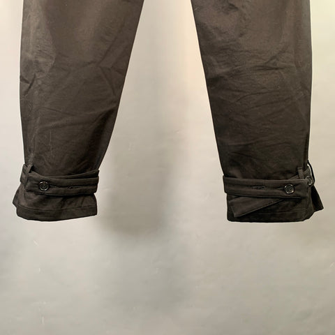 MARNI Size 32 Black Twill Cotton Belted Casual Pants