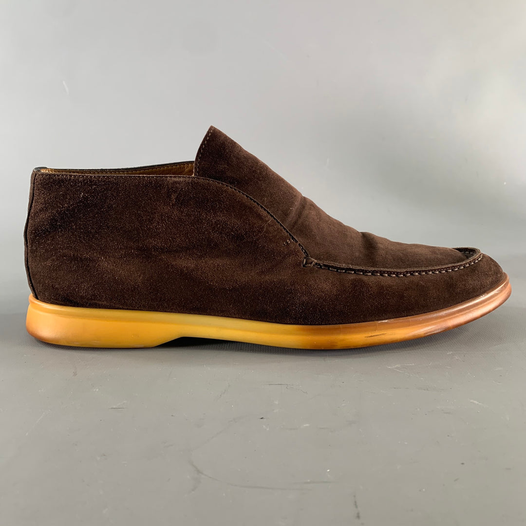 LORO PIANA Size 10 Brown Solid Suede Slip On Loafers