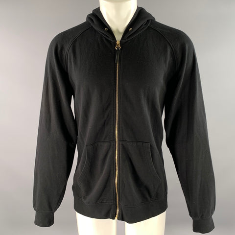 VISVIM Size XL Black Zip Cotton Hoodie Jacket