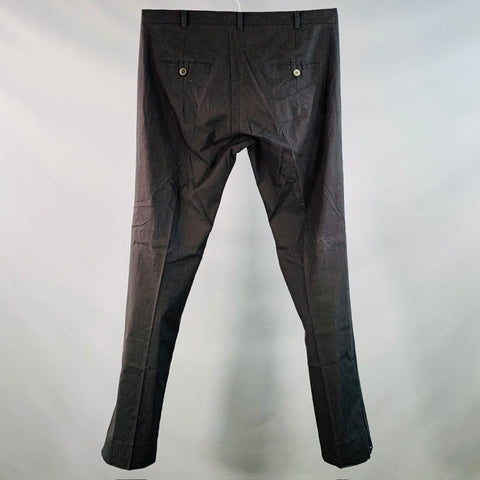 NICOLO CESCHI BERRINI Size 32 Black Linen Cotton Flat Front Casual Pants