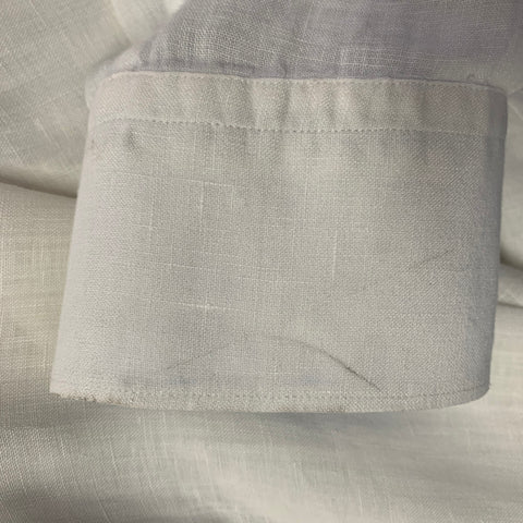 ERMENEGILDO ZEGNA Size XL White Linen Long Sleeve Shirt