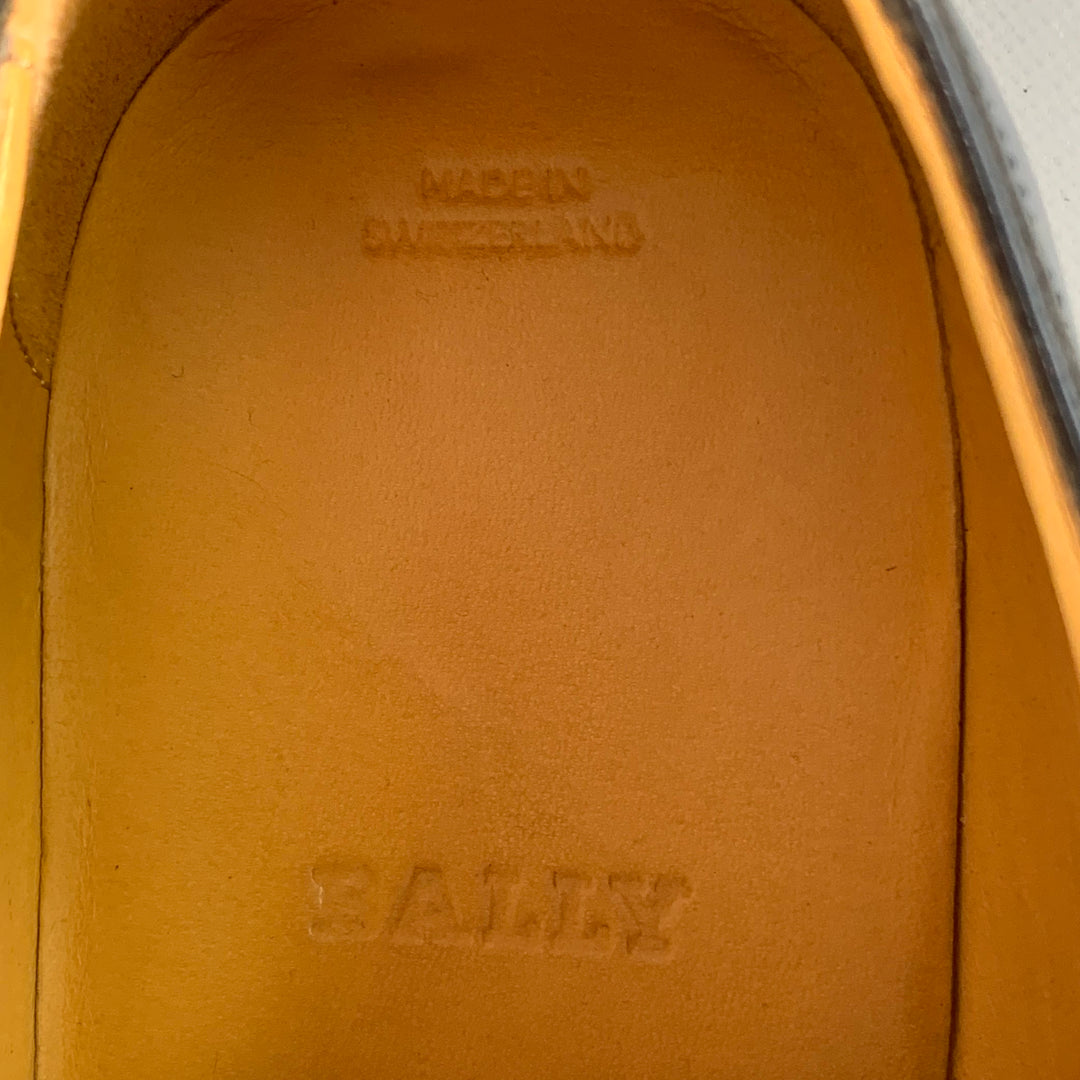 BALLY Size 10 Navy Leather Oxford Lace-Up Shoes