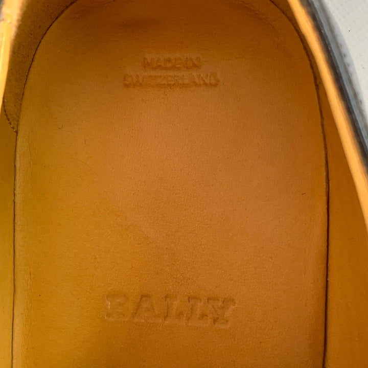 BALLY Size 10 Navy Leather Oxford Lace-Up Shoes