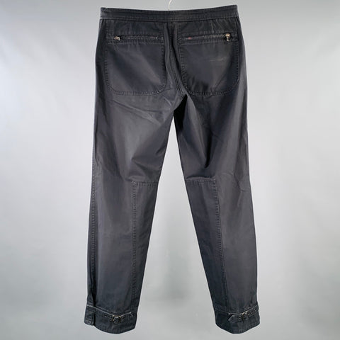 PRADA Size 34 Navy Twill Zip Pockets Casual Pants