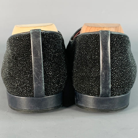 STUART WEITZMAN Size 11 Black Velvet Textured Slip On Loafers Flats