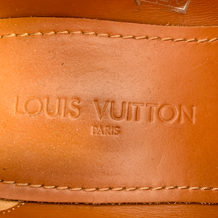 LOUIS VUITTON Size 7.5 Black Leather Penny Loafers