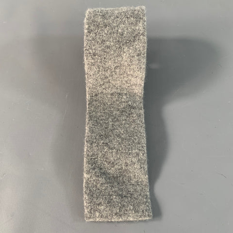 JIL SANDER Grey Cream Stripe Wool / Cashmere Knit Tie