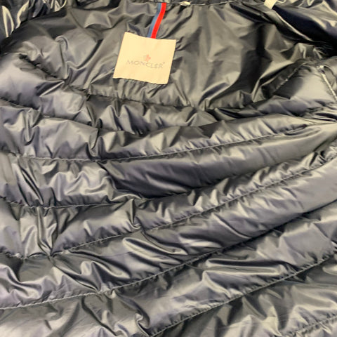 MONCLER 2022 Size L Benamou Navy Quilted Polyamide Zip Up Jacket