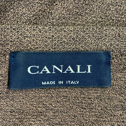 CANALI Size L Heather Brown Cotton Textured Crew Neck Pullover