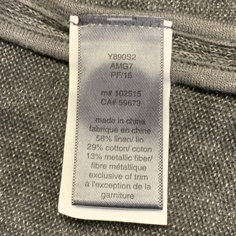 JOHN VARVATOS Size M Grey Charcoal Heather Linen Cotton Metallic Cardigan