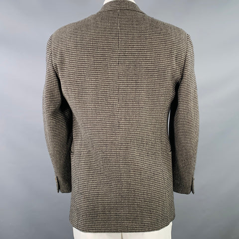 Veste de sport BILLY BLUE en laine à carreaux gris-beige, taille 42, à boutonnage simple