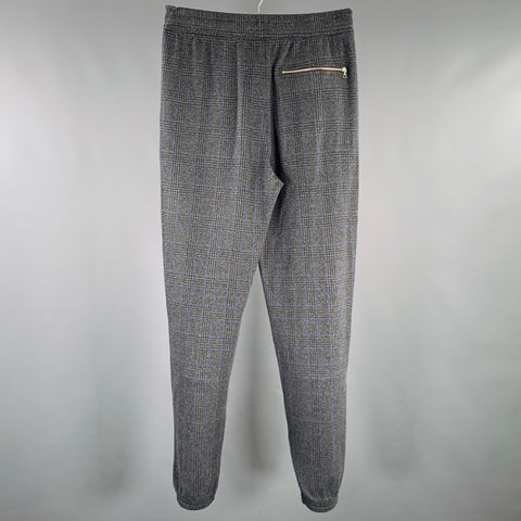DRIES VAN NOTEN Size S Black Charcoal Glenplaid Cotton Blend Casual Pants