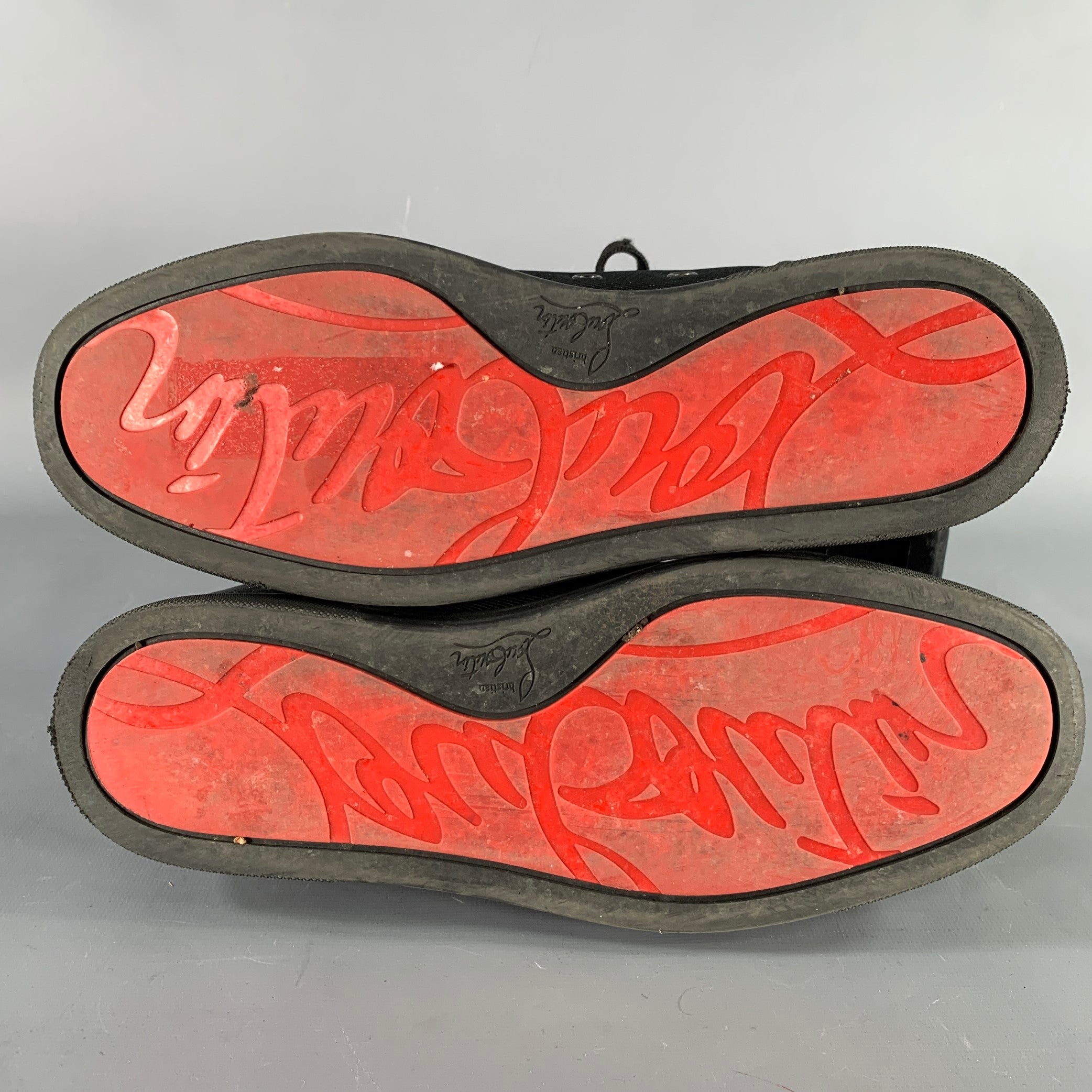 CHRISTIAN LOUBOUTIN Size 9 Rantulow Black Jacquard Red Sole
