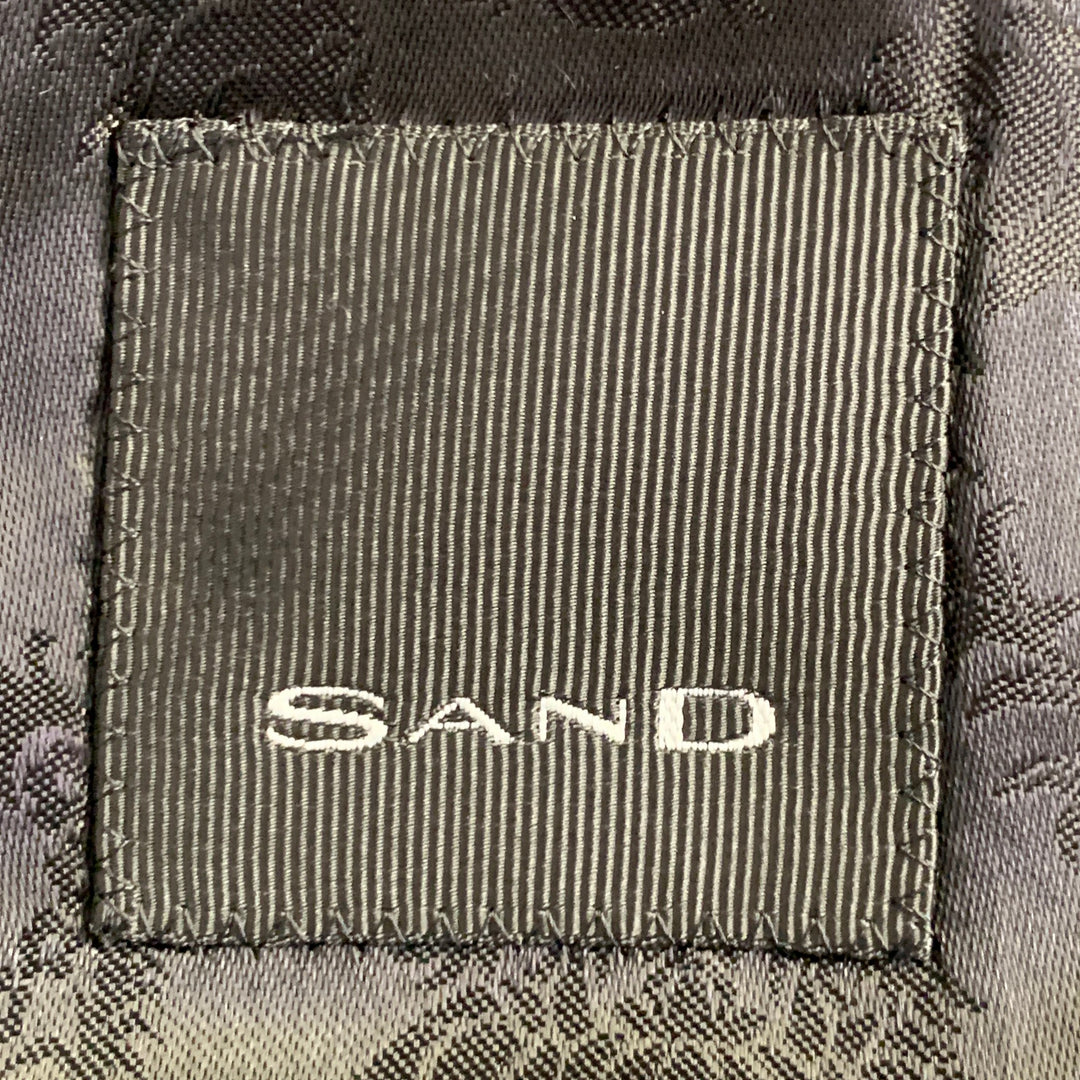 SAND Size 42 Black Wool Twill Notch Lapel Suit