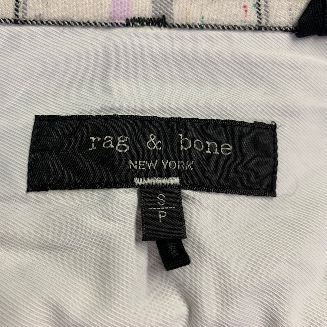 RAG & BONE Size S Black White & Purple Plaid Pointed Collar Long Sleeve Shirt