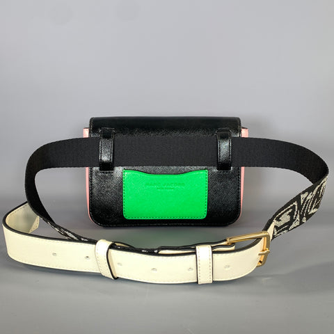 MARC JACOBS FW2018 Black Pink Leather Belt Bag