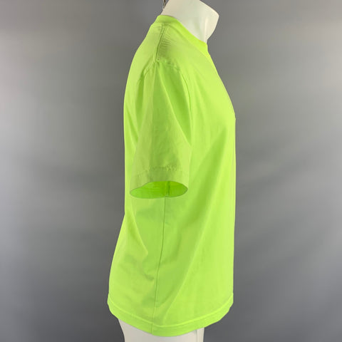 BALENCIAGA Size M Yellow Neon Crew Neck T Shirt