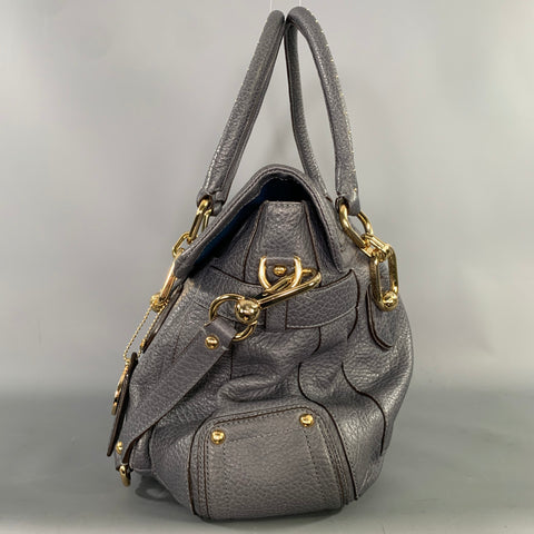 COACH Grey Pebble Grain Leather Handbag & Leather Goods