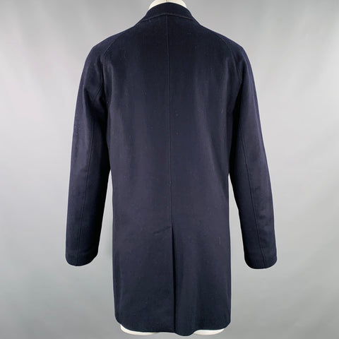 ISAIA Size 40 Navy Wool Hidden Buttons Coat