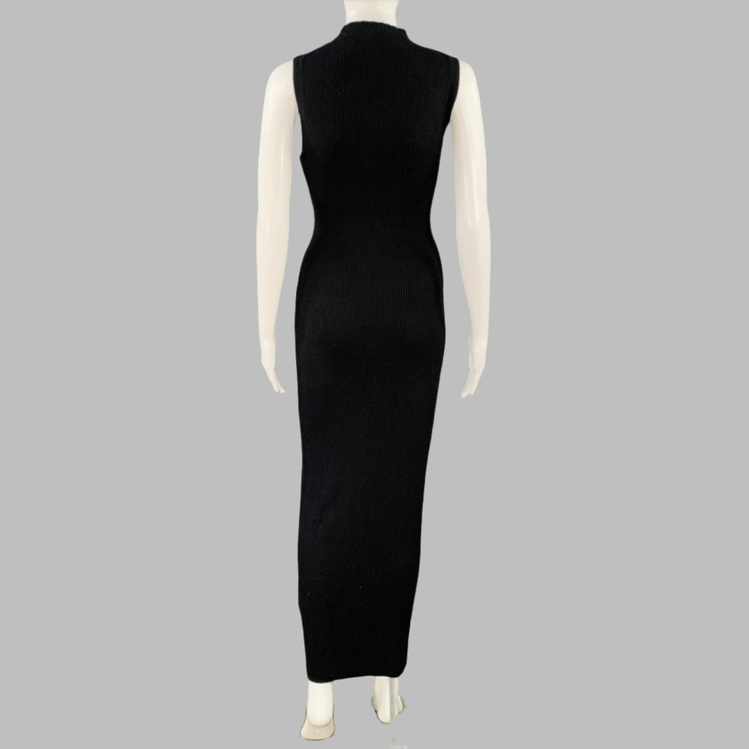 enza costa black dress ENZA COSTA Size XS Black Viscose Blend Ribbed Sleeveless Dress – Sui  Generis Designer Consignment