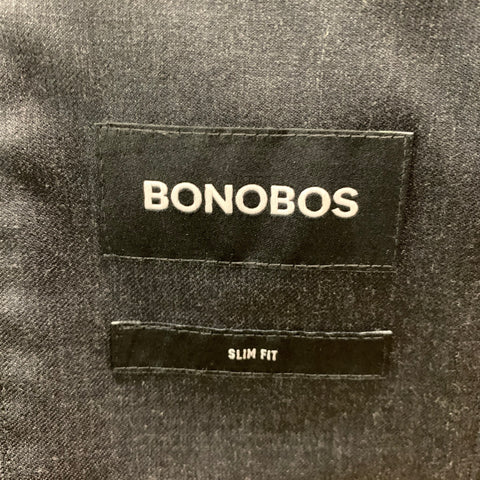 BONOBOS Chest Size 40 Black Wool Blend Notch Lapel Sport Coat