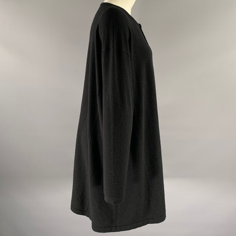ESKANDAR M Size Black Cashmere Oversized Cardigan