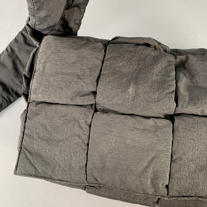 BOTTEGA VENETA Padded Tech Cassette Black Woven Nylon Cross Body Handbag