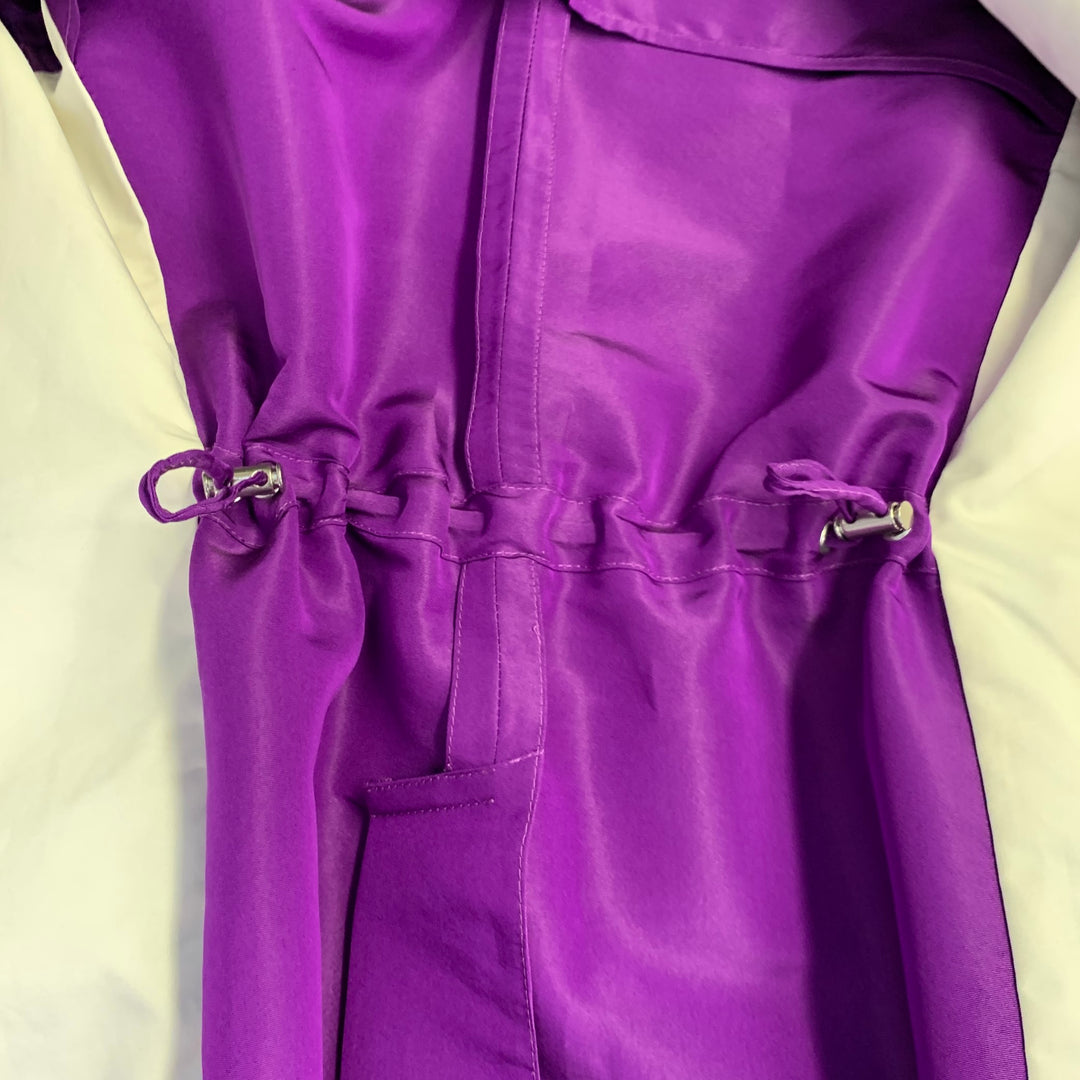 VALENTINO Size 4 Purple Silk Peak Lapel Drawstring Jacket Blazer