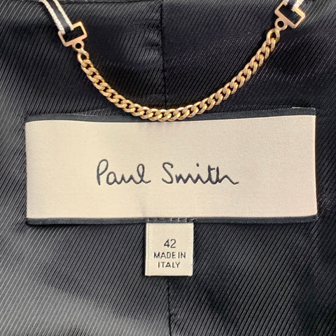 PAUL SMITH Size M Black Metallic Gold Wool Blend Single Button Jacket Blazer