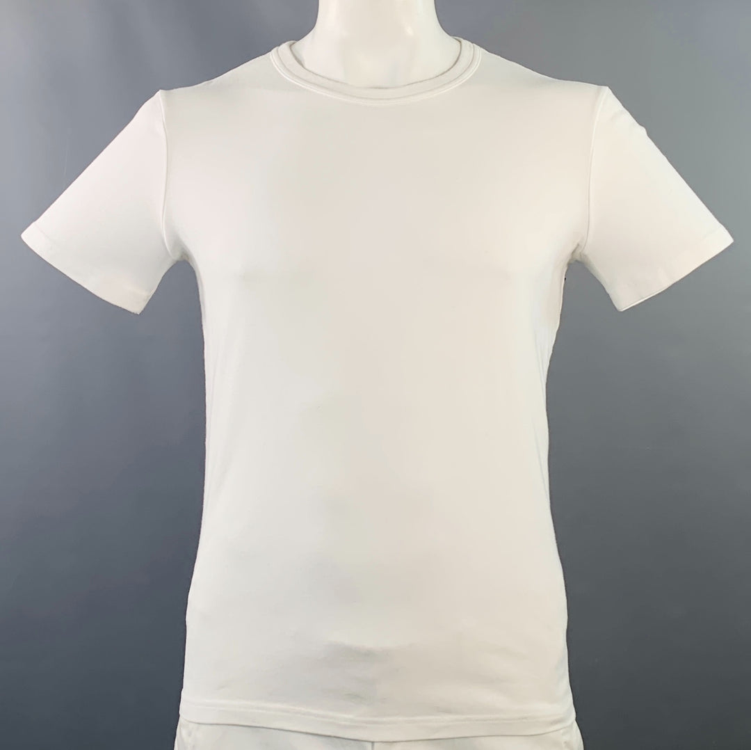 TOM FORD Size L White Cotton Blend Classic Fit Crew Neck T-shirt