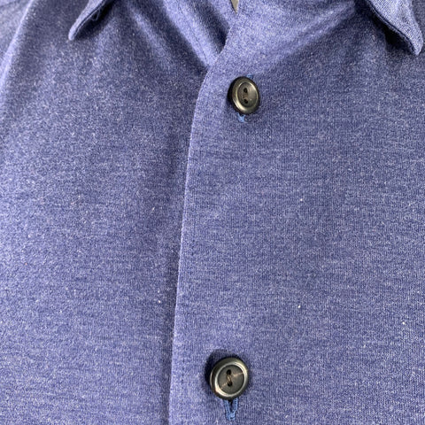 ETON Size M Blue Cotton Long Sleeve Shirt